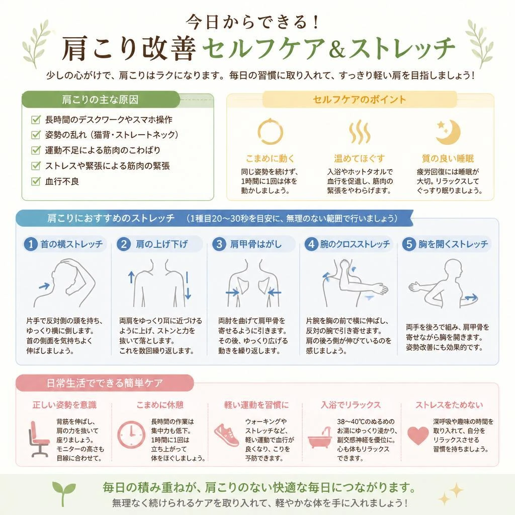 2. 肩こりを解消するためのセルフケア法