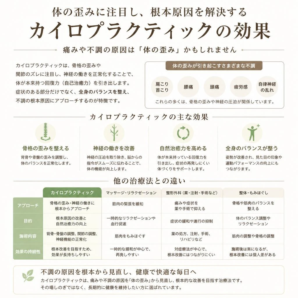 カイロプラクティックの優位性