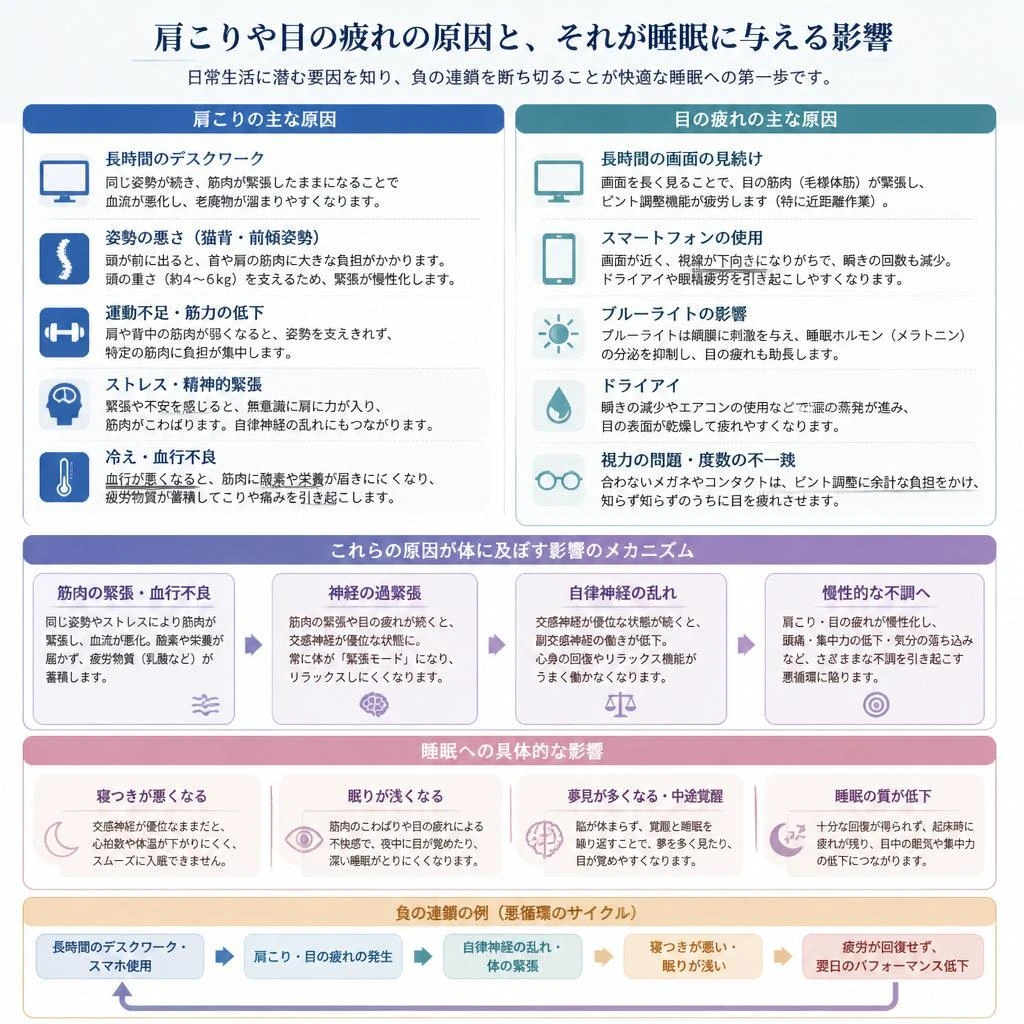 肩こりと目の疲れの原因とは？