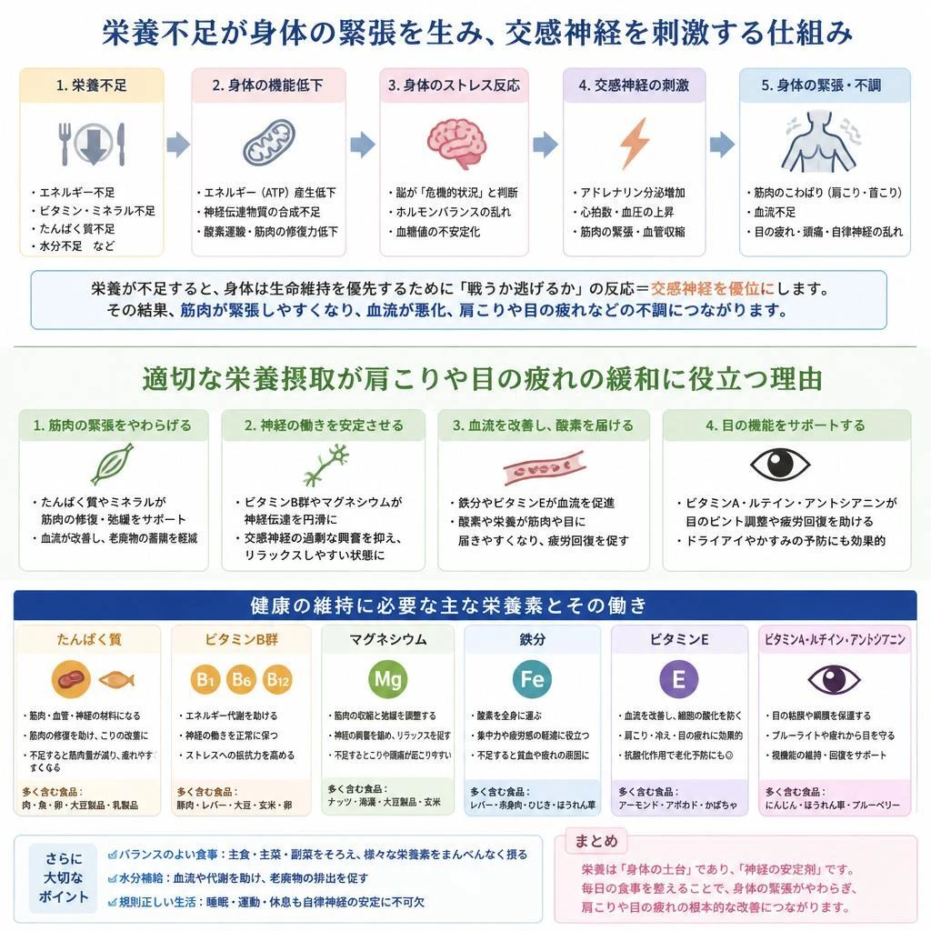栄養不足と交感神経の影響