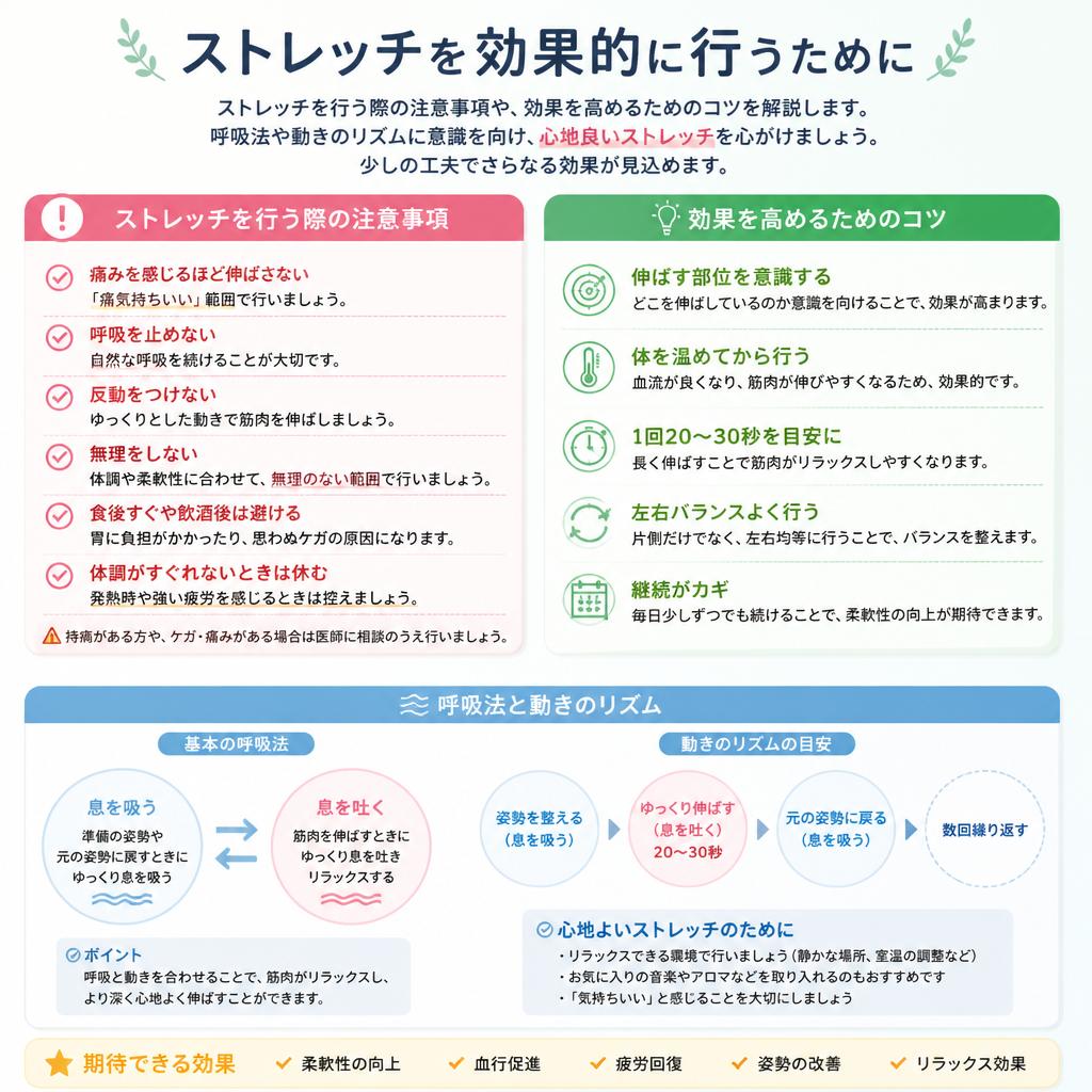 ストレッチの効果を最大限に引き出すためのポイント