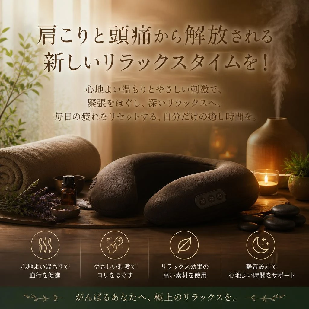 肩こりと頭痛から解放される新しいリラックスタイムを！