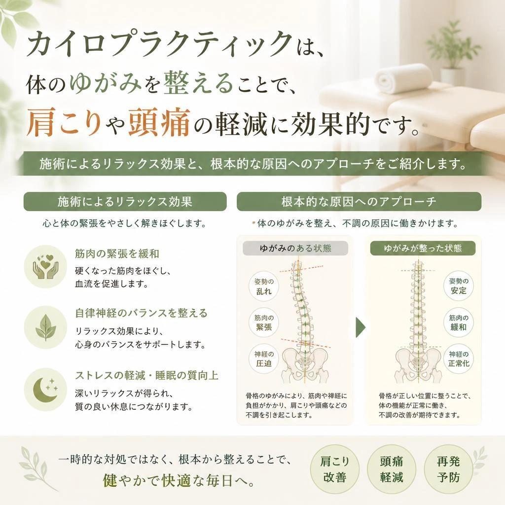 カイロプラクティックの力で解消する！