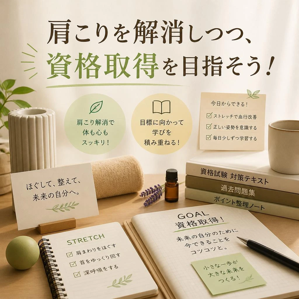 肩こりを解消しつつ、資格取得を目指そう！