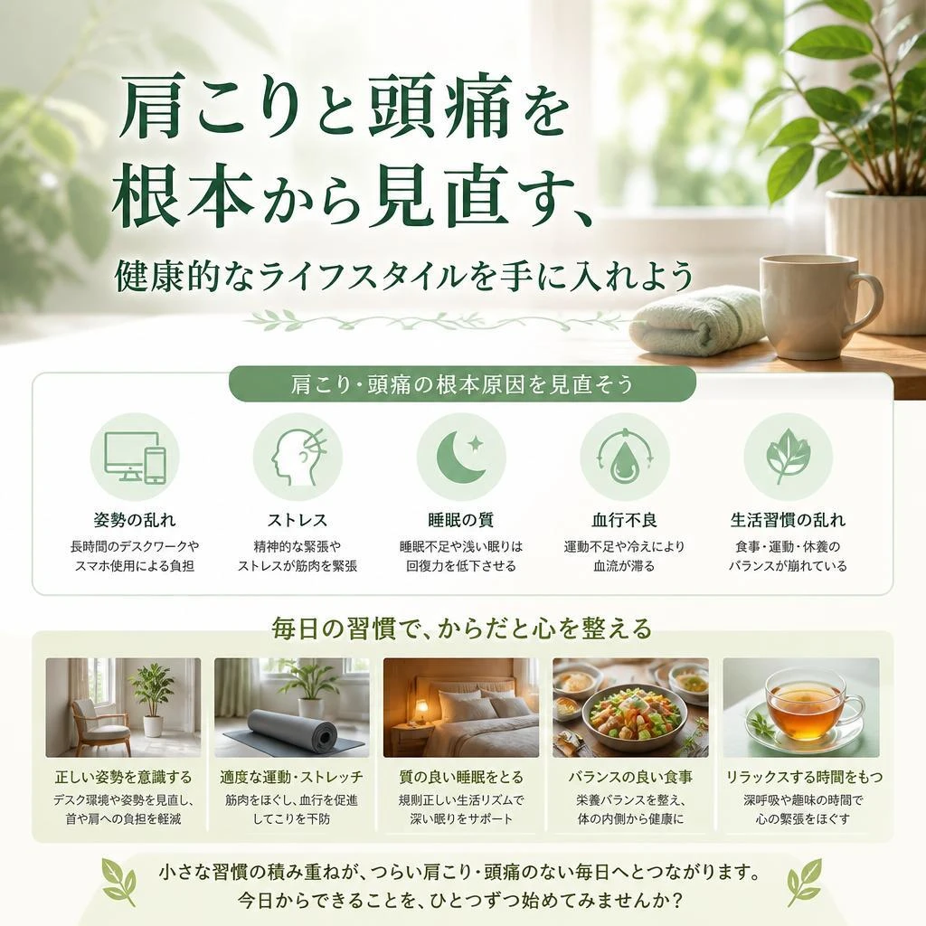 肩こりと頭痛を根本から見直す、健康的なライフスタイルを手に入れよう