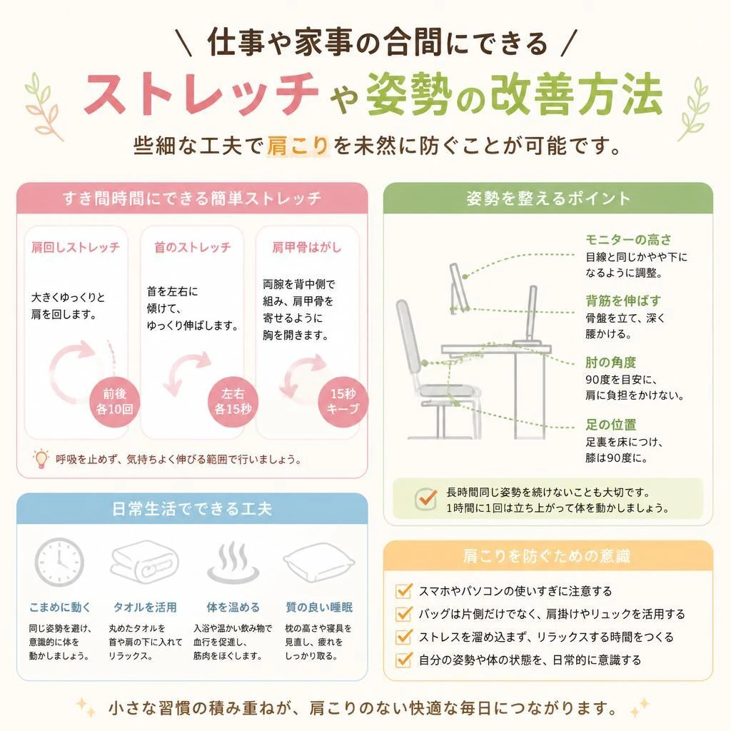 日常生活でできる肩こり予防法