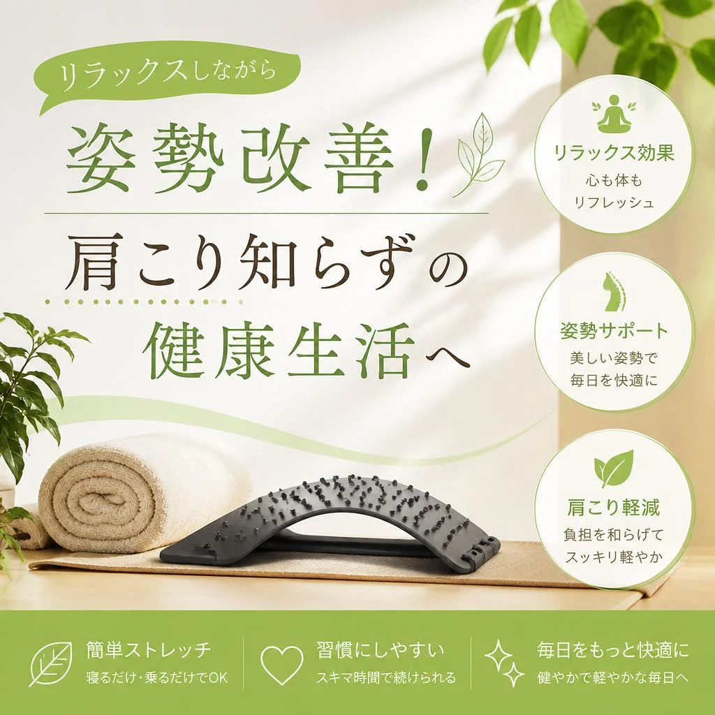 リラックスしながら姿勢改善！肩こり知らずの健康生活へ