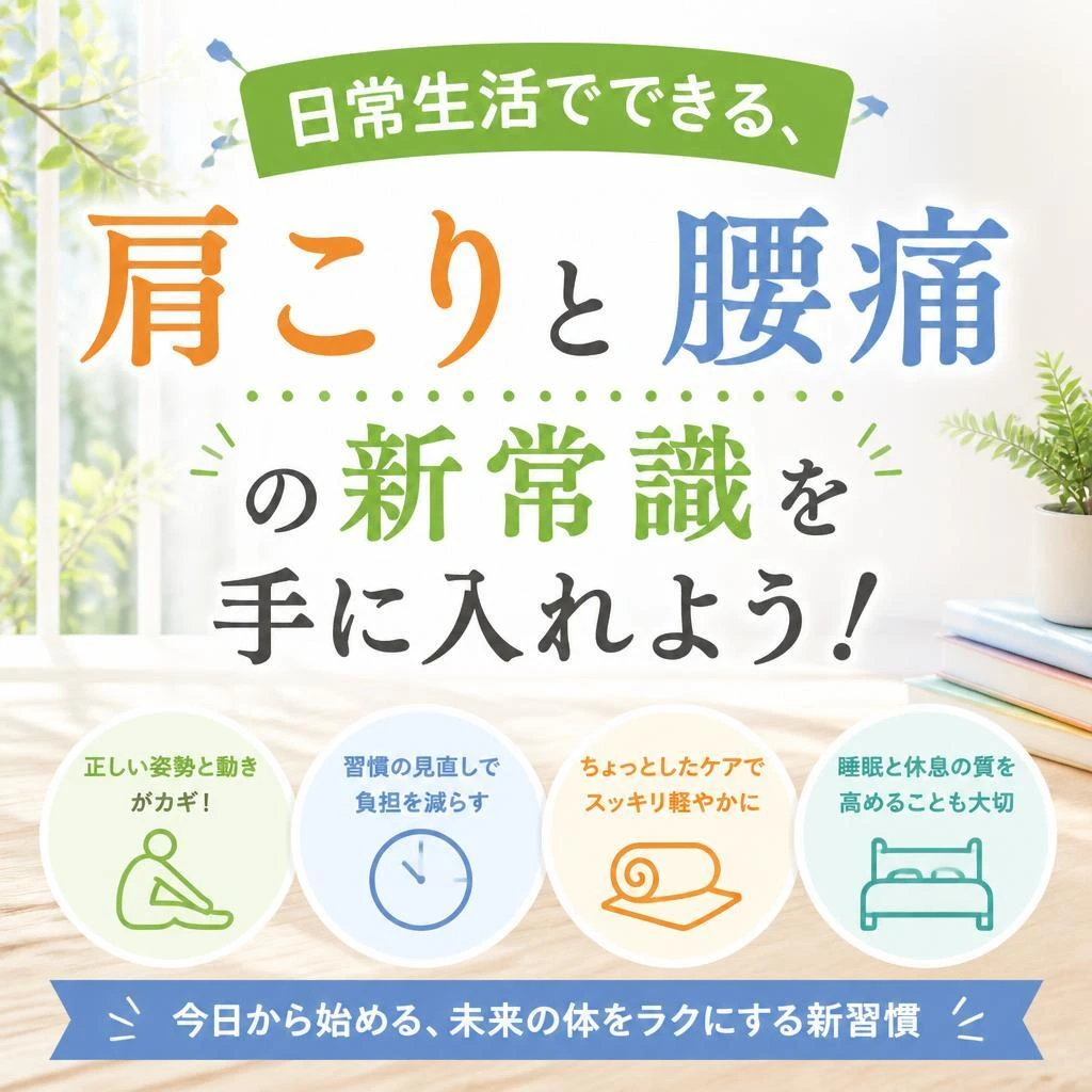 日常生活でできる、肩こりと腰痛の新常識を手に入れよう！