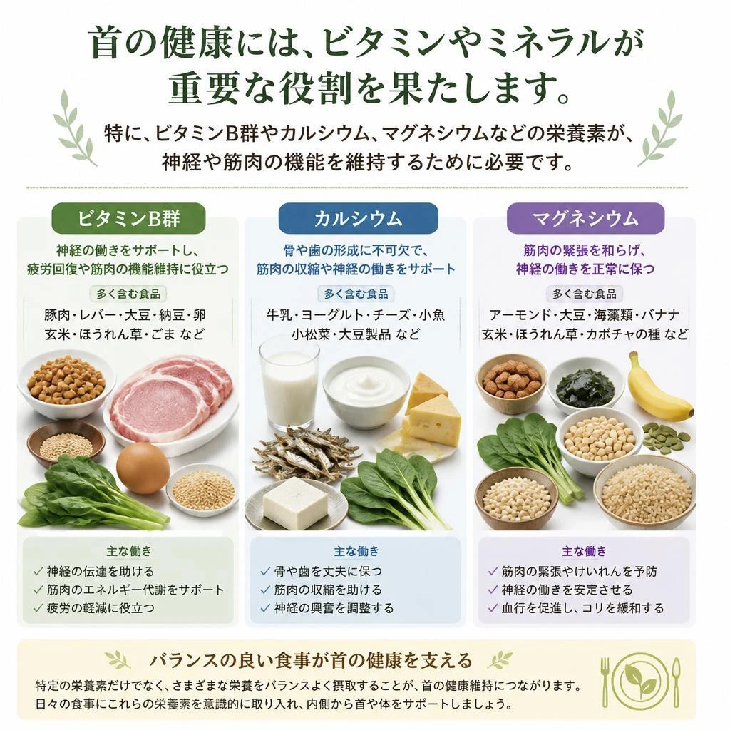 栄養素が首の健康をサポート