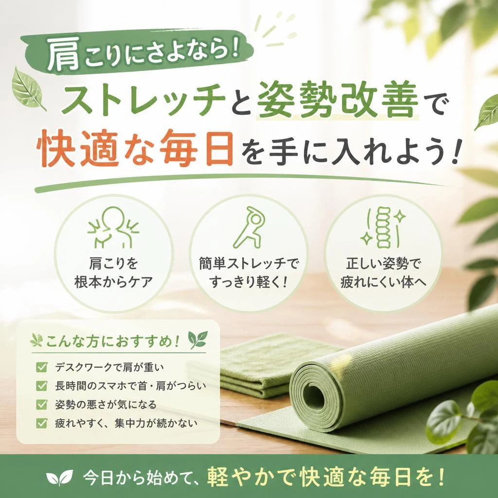 肩こりにさよなら！ストレッチと姿勢改善で快適な毎日を手に入れよう！