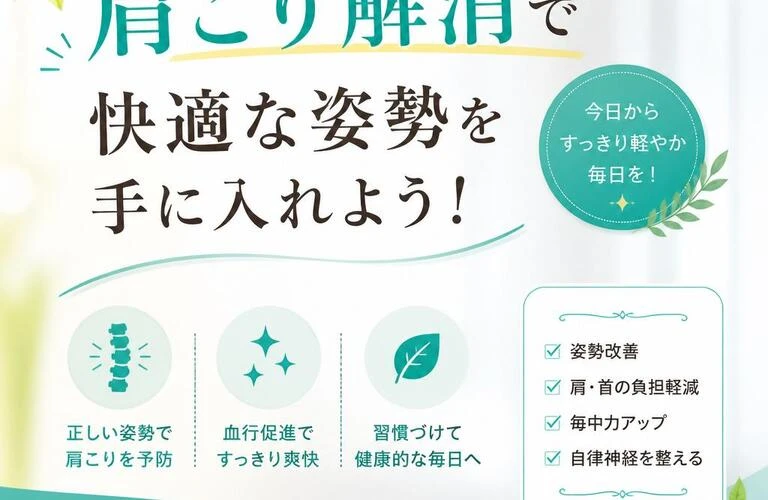 肩こり解消で快適な姿勢を手に入れよう！