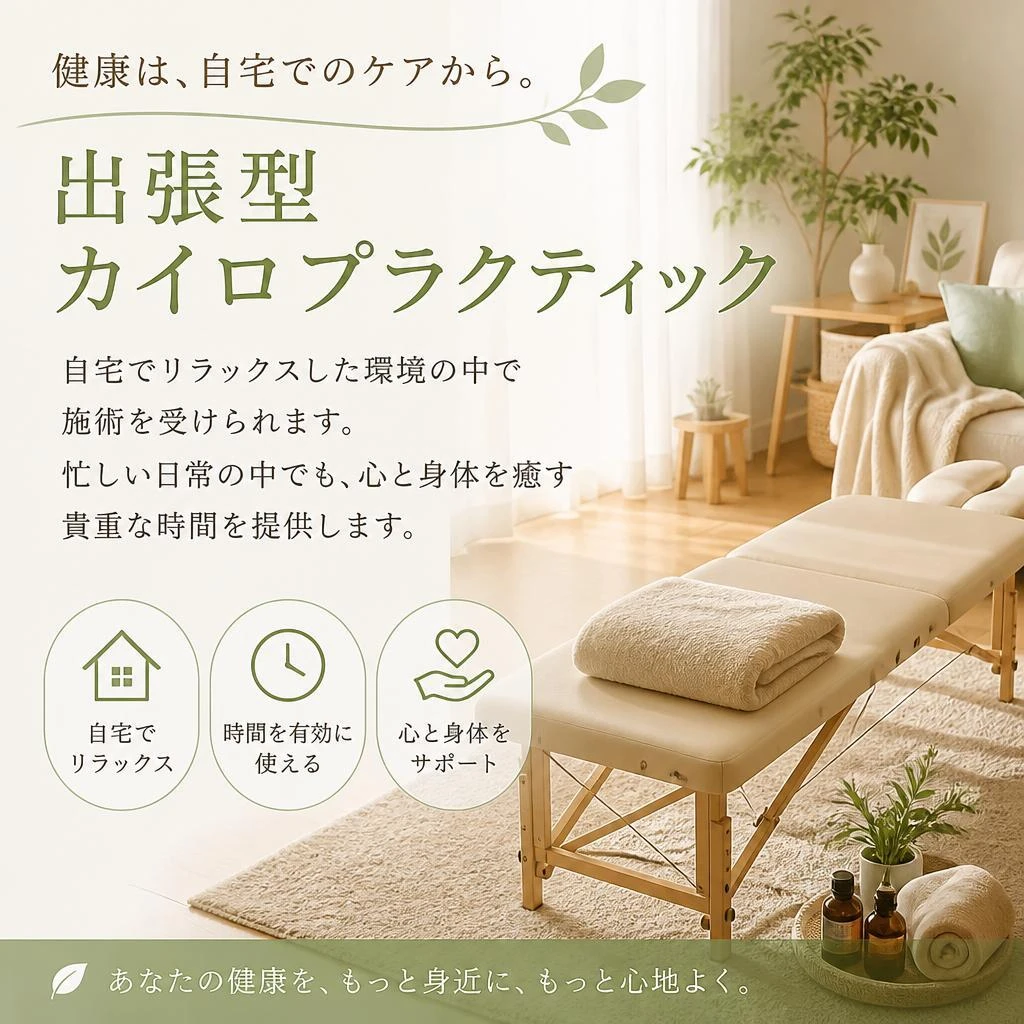 出張型施術であなたのリラックスタイムを