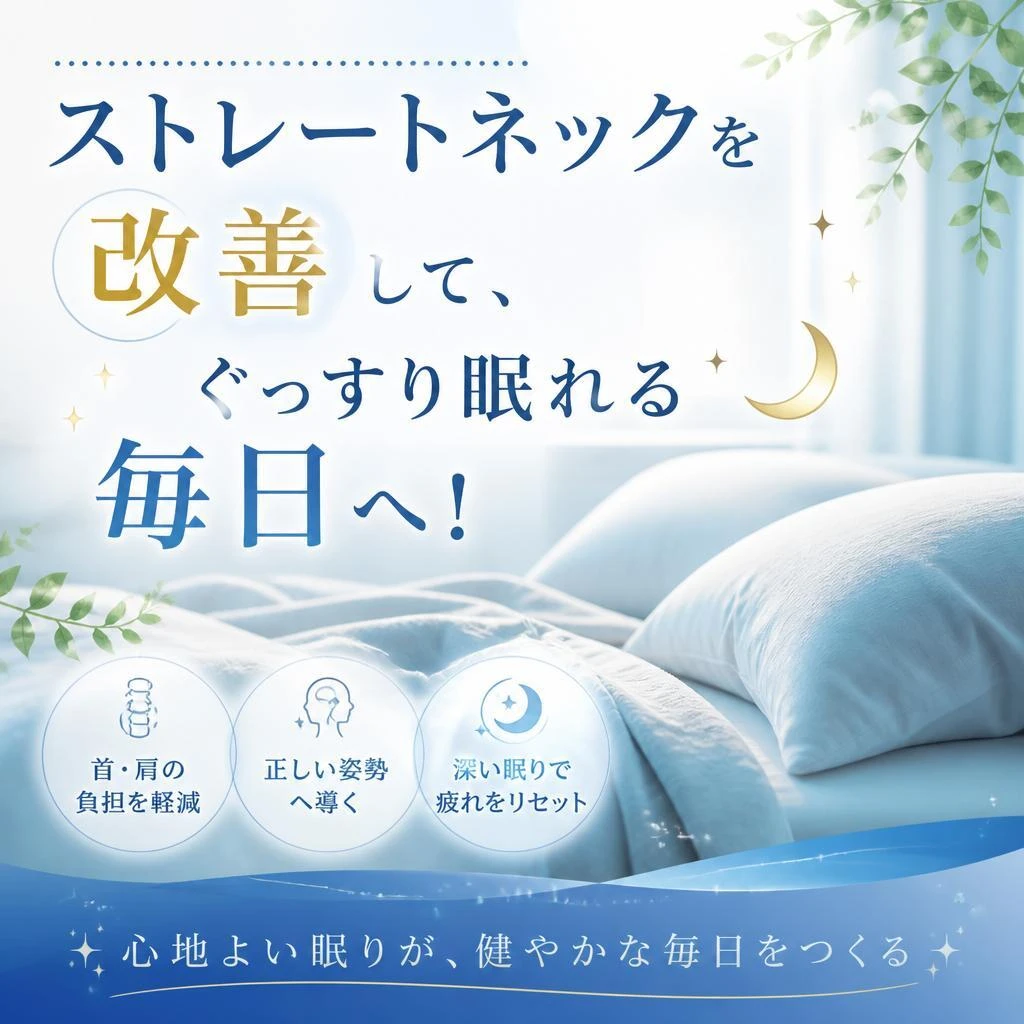 ストレートネックを改善して、ぐっすり眠れる毎日へ！