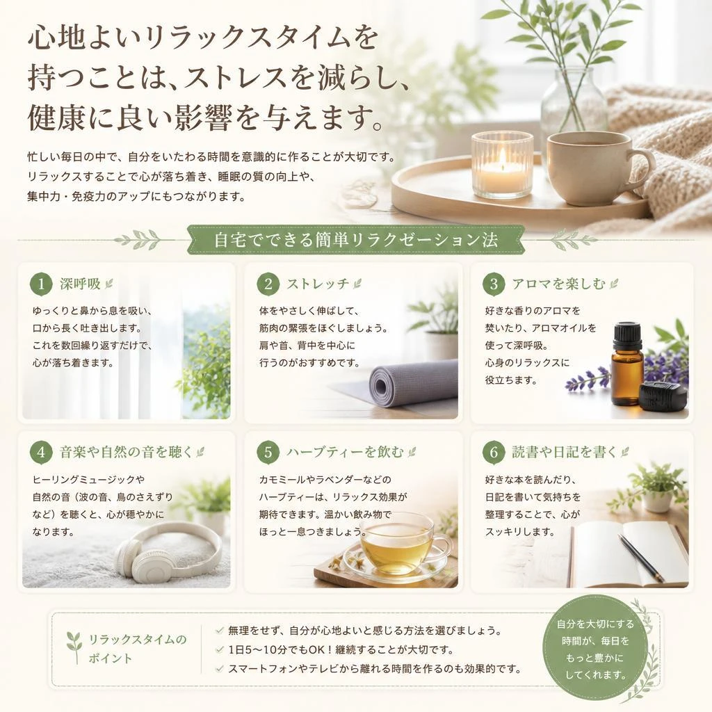 リラックスタイムを大切に