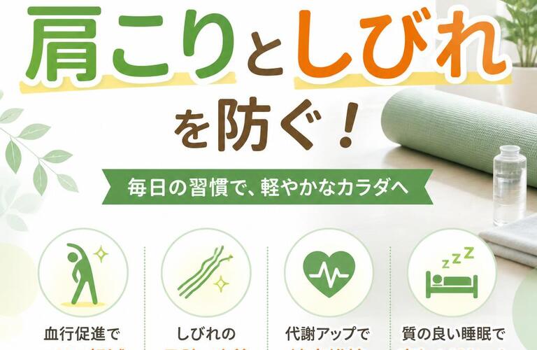 運動不足を解消して肩こりとしびれを防ぐ！
