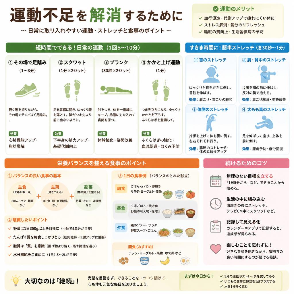 日常生活でできる運動とアドバイス