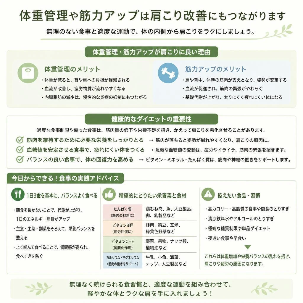 3. 健康的なダイエットと肩こりの関係