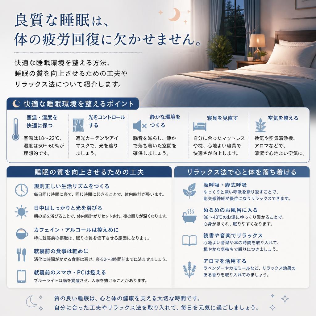 質の良い睡眠環境を整えよう