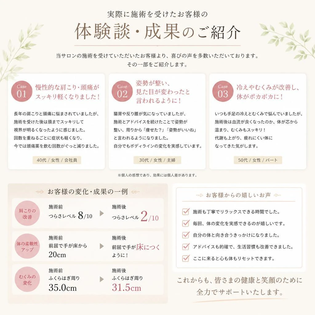 実際のお客様の声