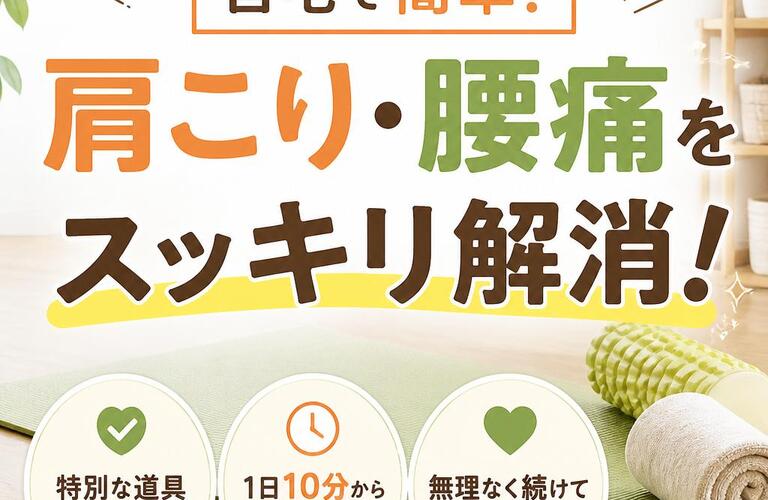 自宅で簡単！肩こり・腰痛をスッキリ解消！