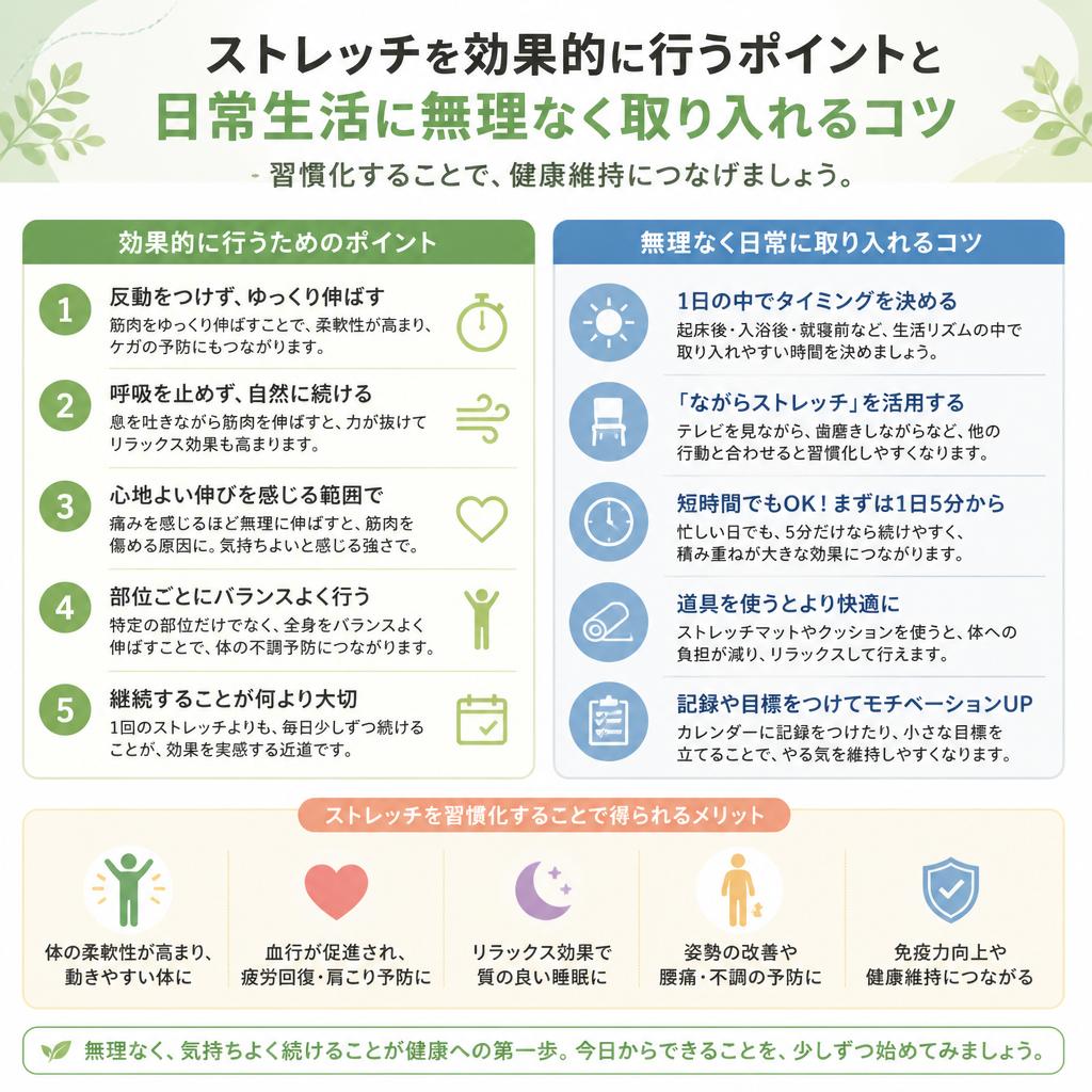 ストレッチのポイントと習慣化のコツ