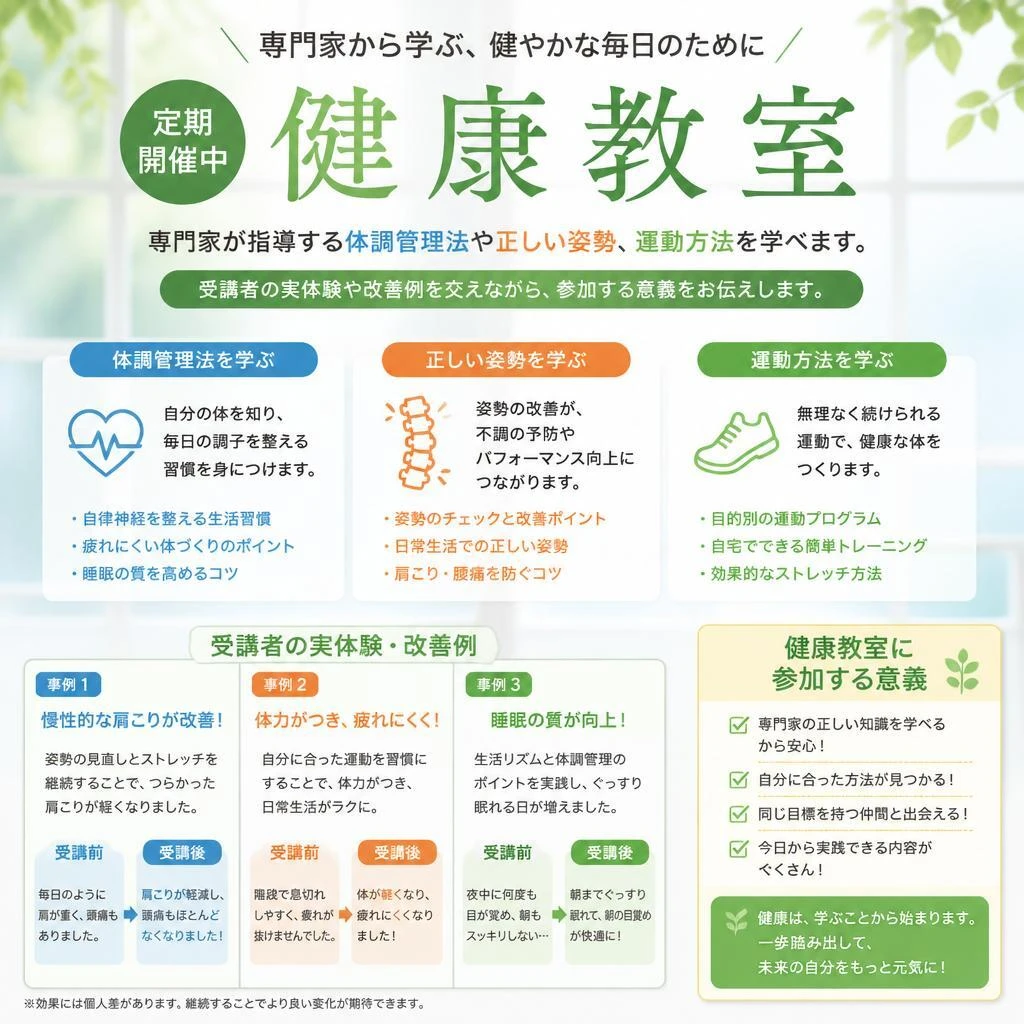 健康教室で学ぶ体調管理