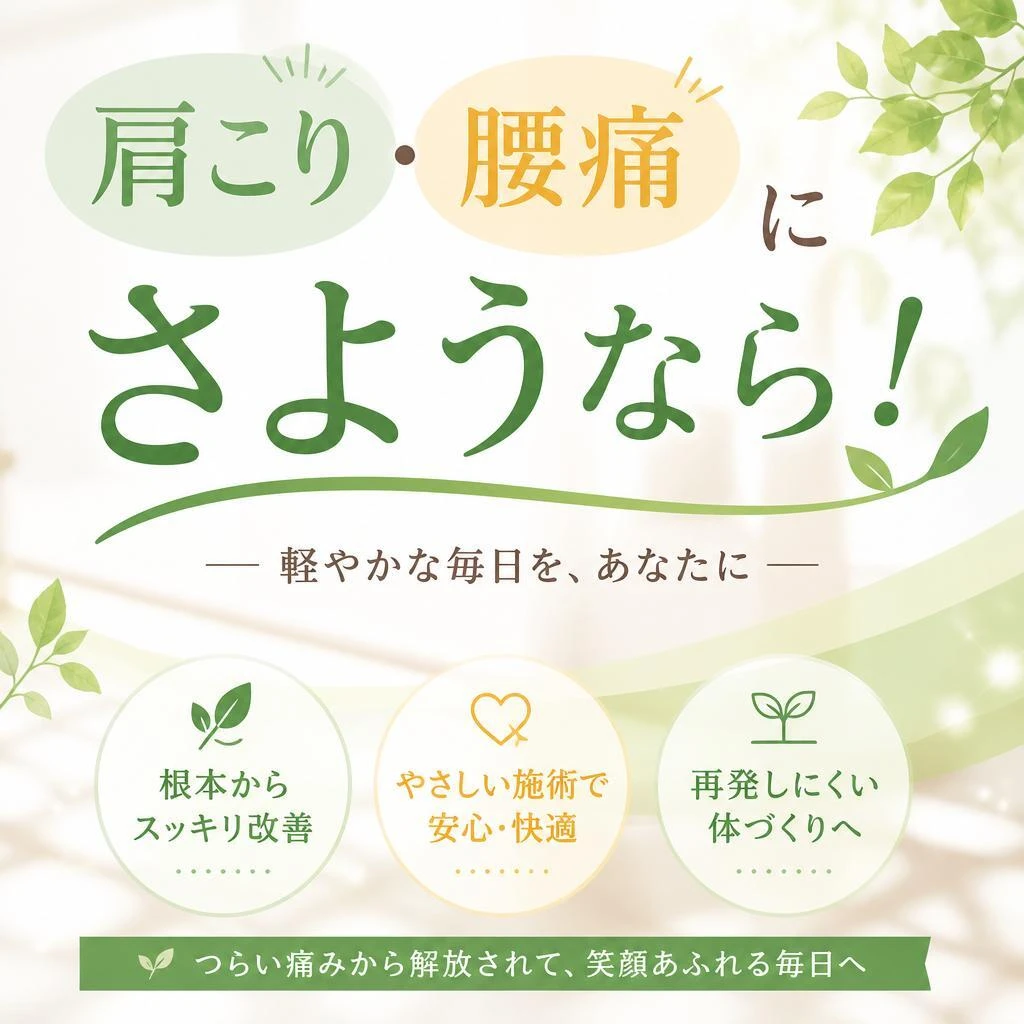 肩こり・腰痛にさようなら！