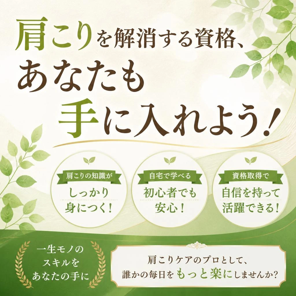 肩こりを解消する資格、あなたも手に入れよう！