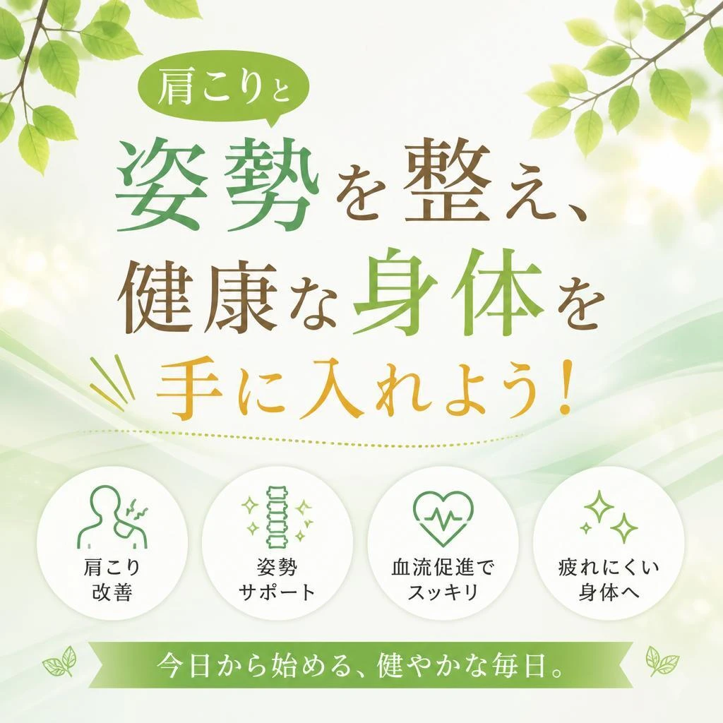 肩こりと姿勢を整え、健康な身体を手に入れよう！