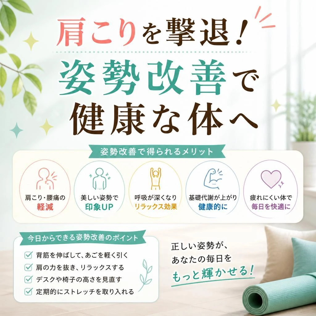 肩こりを撃退！姿勢改善で健康な体へ
