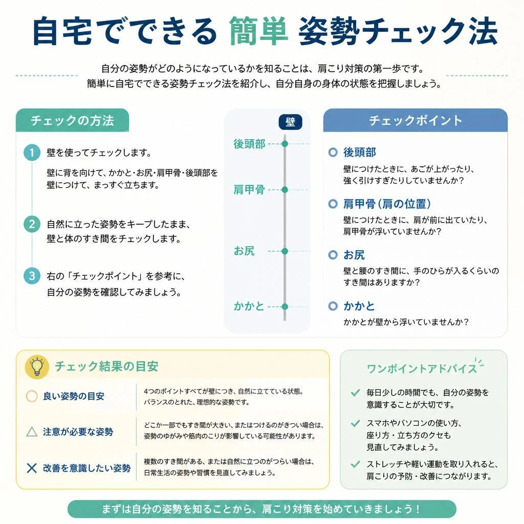 簡単にできる！自宅での姿勢チェック法