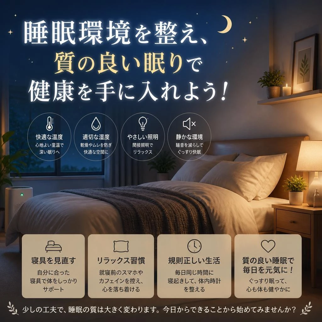 睡眠環境を整え、質の良い眠りで健康を手に入れよう！