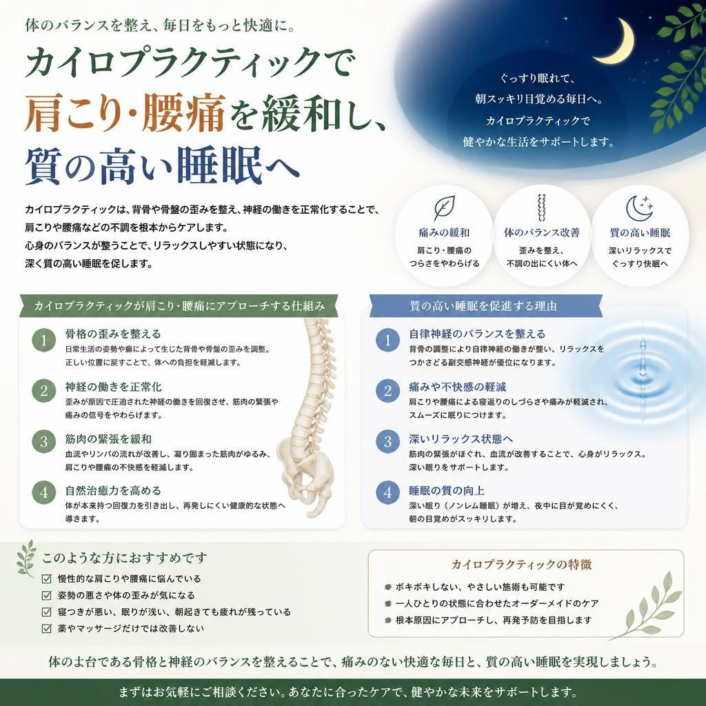 3. 肩こり・腰痛に効くカイロプラクティック