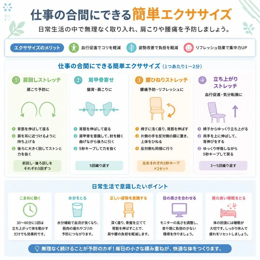 簡単エクササイズで予防！