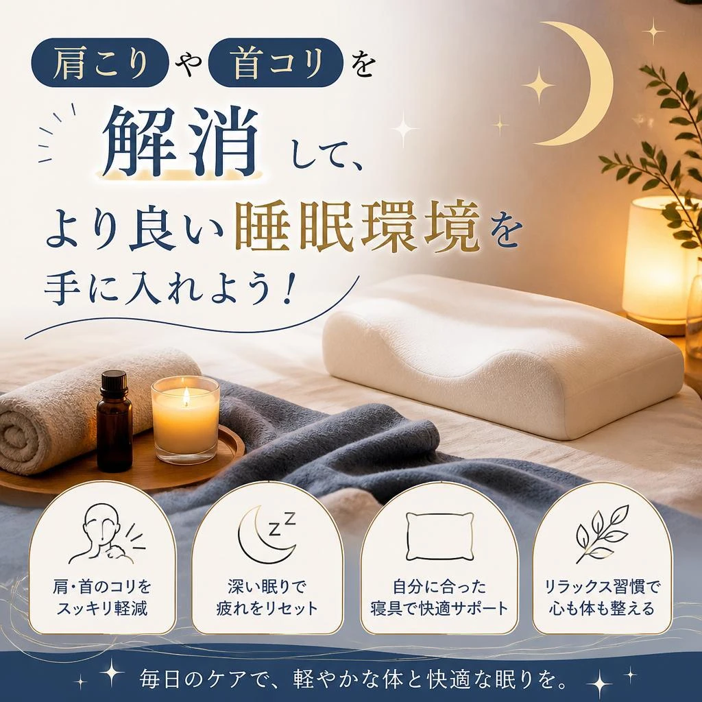 肩こりや首コリを解消して、より良い睡眠環境を手に入れよう！